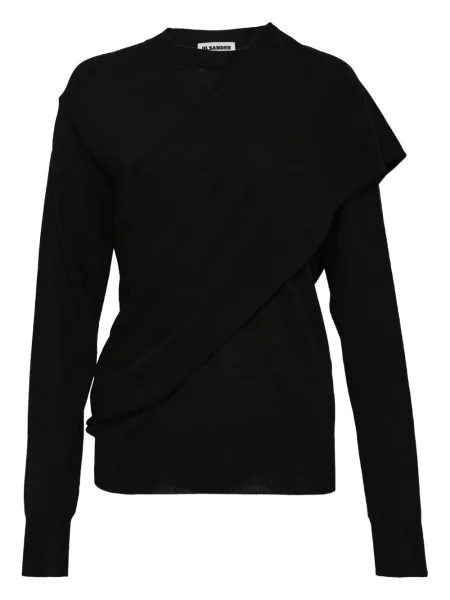 Hanorac Jil Sander drapat negru