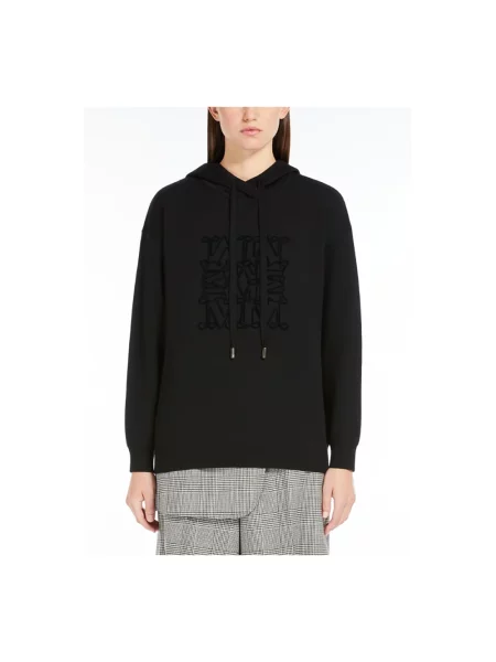 Bluza z kapturem Max Mara z kapturem czarna