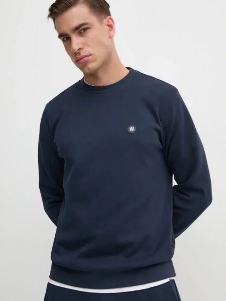Bluza Boss polarowa z logo niebieska