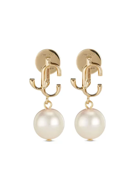 Cercei Jimmy Choo cu perle auriu