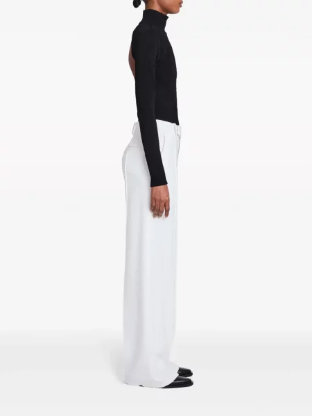 Pantaloni Proenza Schouler din crep alb