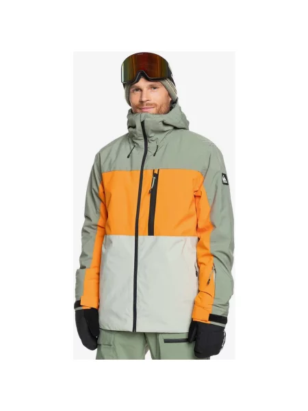 Kurtka z kapturem Quiksilver Sycamore pomarańczowa mocna XXL zielona