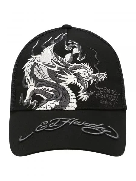 Ed Hardy Șapcă gri / negru / alb
