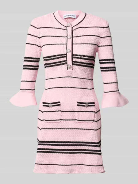 Sukienka mini o kroju slim fit z dodatkiem lnu Self-portrait