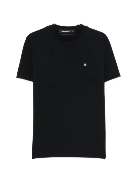 Tricou Karl Lagerfeld cu decolteu rotund cu autograf negru