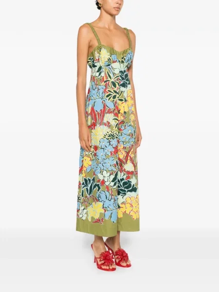 Rochie midi Alemais cu model floral cu imagine verde