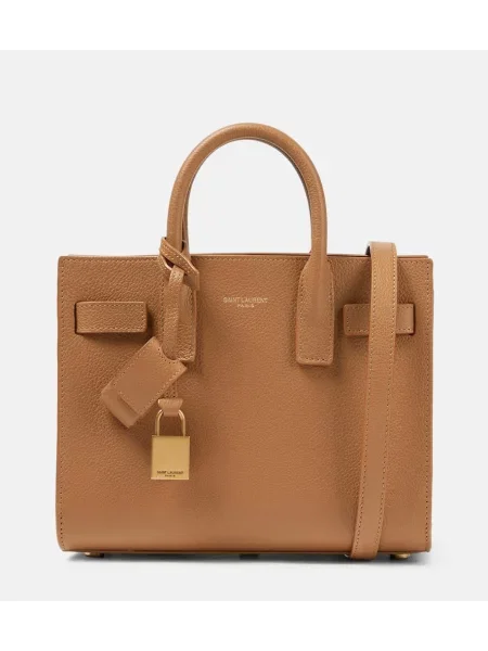 Usnjena torbica Saint Laurent rjava