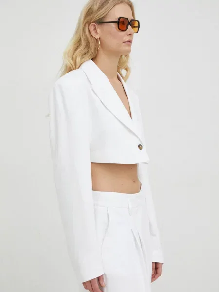 Сако с лен Herskind Loreen бяло