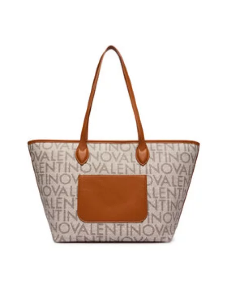 Shopper kabelka Valentino Bags s autogramom béžová