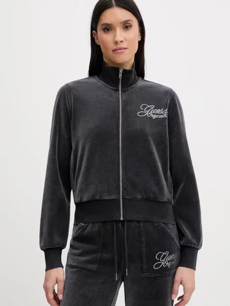 Geacă Guess Originals din velur gri