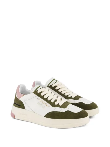 Sneakerși Ghōud din piele de căprioară alb