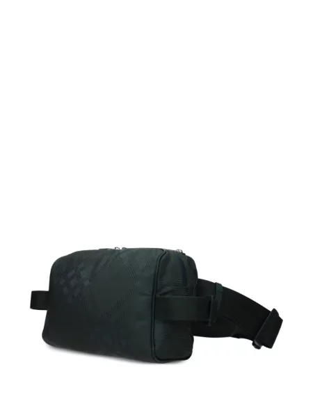 Cu centură curea Burberry în carouri din jacard verde