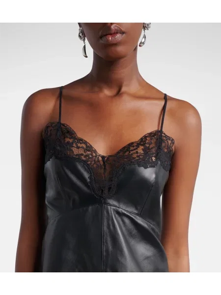 Rochie midi Magda Butrym din piele negru