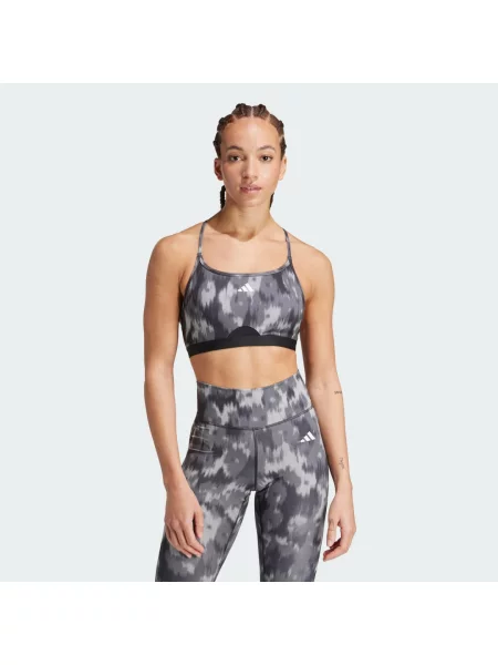 Aeroreact Training Essentials Light-Support Allover Print Bra czarny