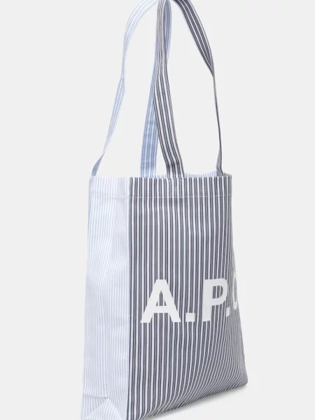 Τσάντα A.P.C. Tote Lou μπλε