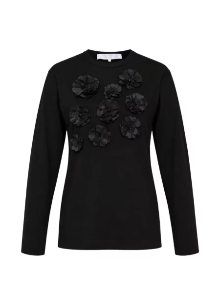 Lung tricou Comme Des Garçons Tao cu model floral cu aplicații negru