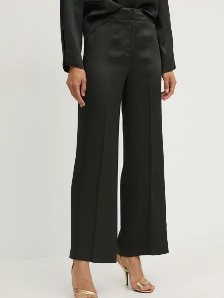 Liviana Conti pantaloni femei drept high waist verde