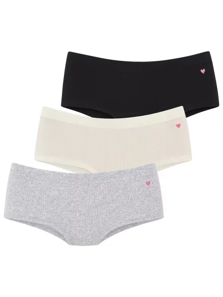 LASCANA Spodnje hlače svetlo bež / pegasto siva črna