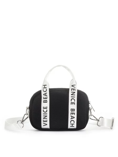 VENICE BEACH Geantă de umăr negru alb