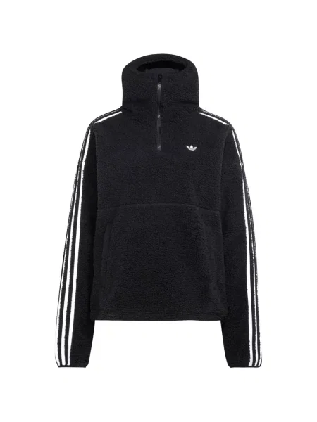 Fleecová mikina s kapucí Adidas černá