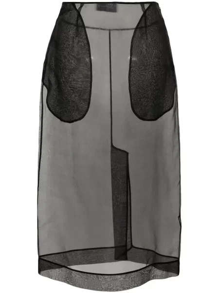 Fustă tip creion Simone Rocha transparente până la genunchi negru