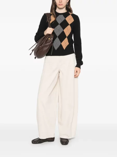 Pulover Jucca de lână cu model argyle negru