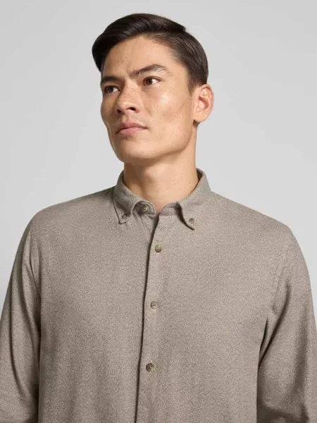 Koszula casualowa o kroju regular fit z czystej bawełny ekologicznej model ‘REGNOAH’ Selected Homme beżowa