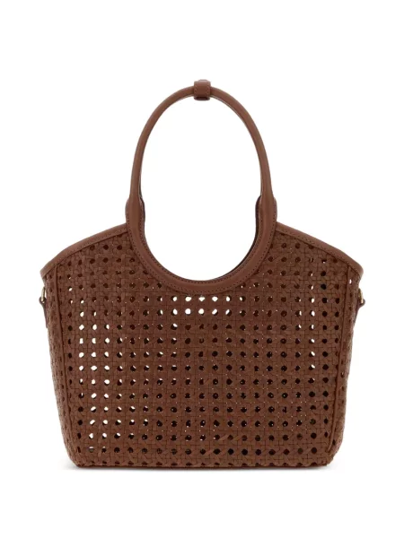 Geantă shopper Miu Miu din piele maro