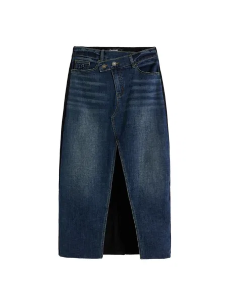 Desigual Jeans suknja Twisted Tamnoplava