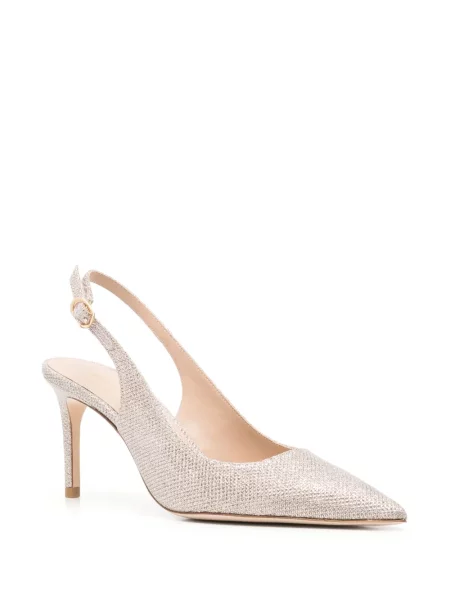 Pantofi cu toc Stuart Weitzman slingback argintiu
