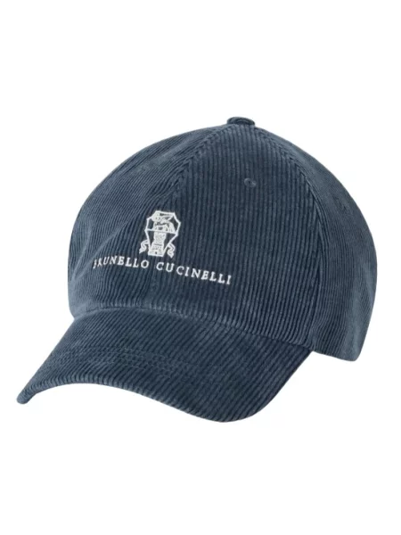 Czapka z daszkiem Brunello Cucinelli niebieska