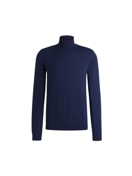 Sweter Hugo wełniany niebieski