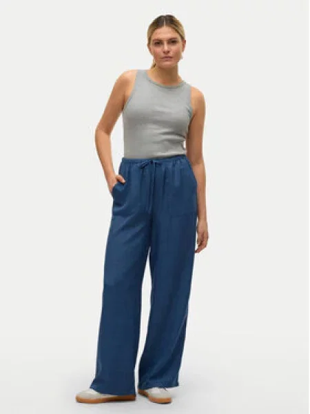 Vero Moda Kalhoty z materiálu Melaney Tmavomodrá modré