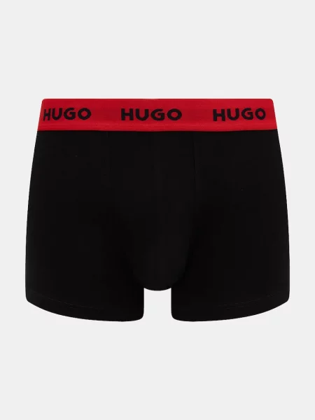 HUGO Boxerky červená biela čierna