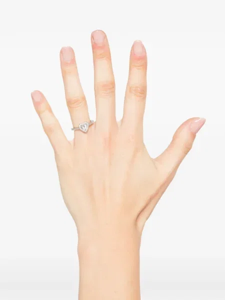 Inel Swarovski cu motiv cu inimi argintiu