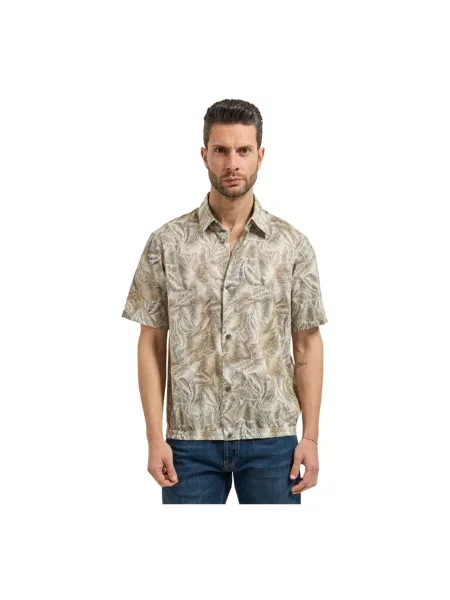 Koszula casualowa o kroju regular fit z kołnierzykiem kent Armani Exchange beżowa
