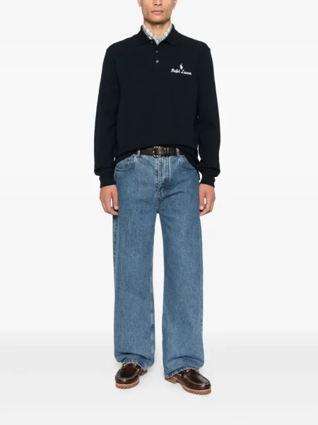 Prugasta dugo košulja Polo Ralph Lauren s okruglim izrezom zelena