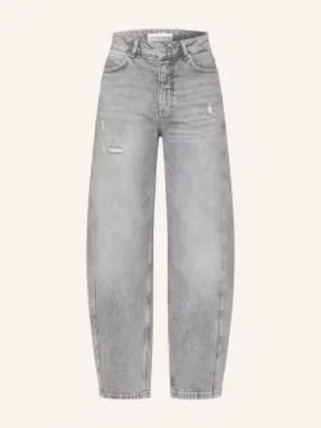 Opus Pants Džíny Barrel Meni Moon mid grey šedé
