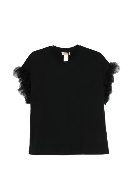 Tricou Twinset cu volane negru