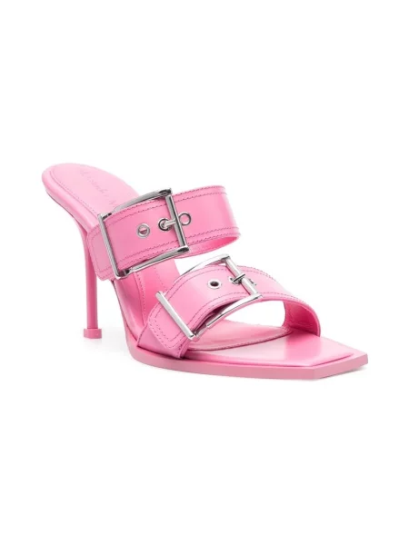 Klapki Alexander Mcqueen na wysokim obcasie różowe