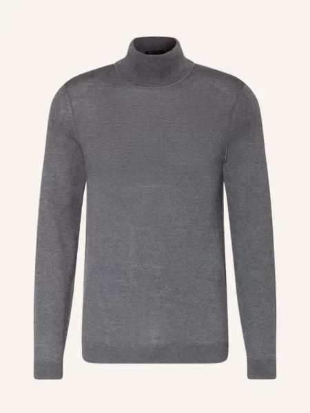Boss Svetr S Rolákem Musso tmavě šedá