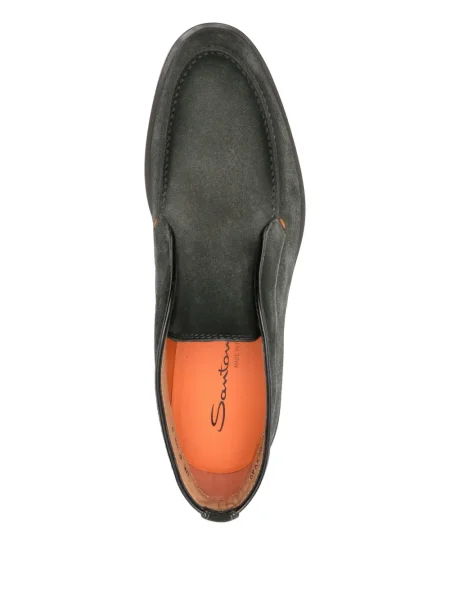 Botine Santoni din piele de căprioară slip-on verde