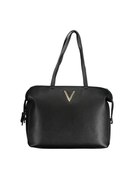 Lniana torebka Valentino czarna