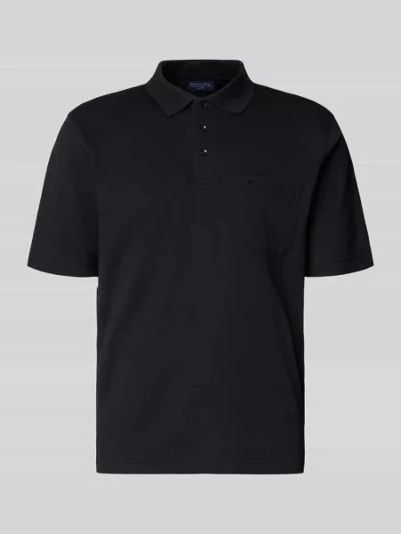Koszulka polo o kroju regular fit z brustaszą Christian Berg Men czarna