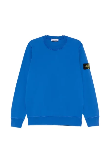 Hanorac crewneck Stone Island cu strasuri albastru