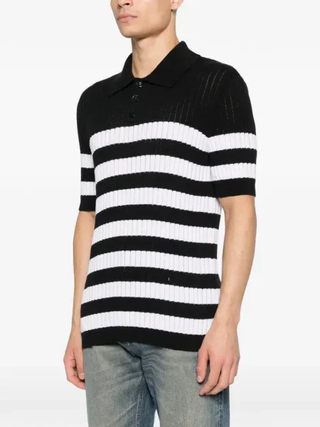 Polo Balmain cu dungi negru