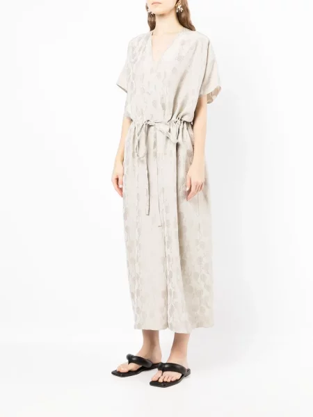 Scurt rochie Uma Wang cu model floral cu imagine maro