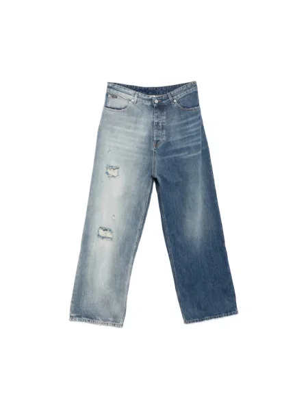 Jeansy Vetements z przetarciami niebieskie