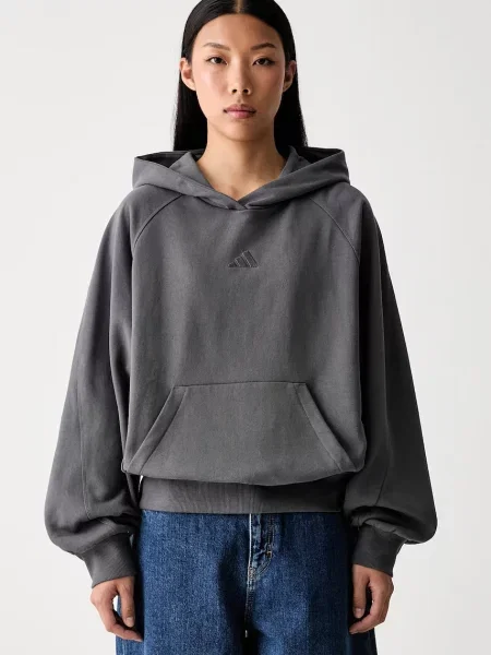 Adidas mikina s kapucí šedá