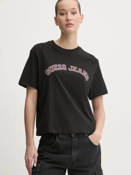 Kratka majica Guess Jeans črna